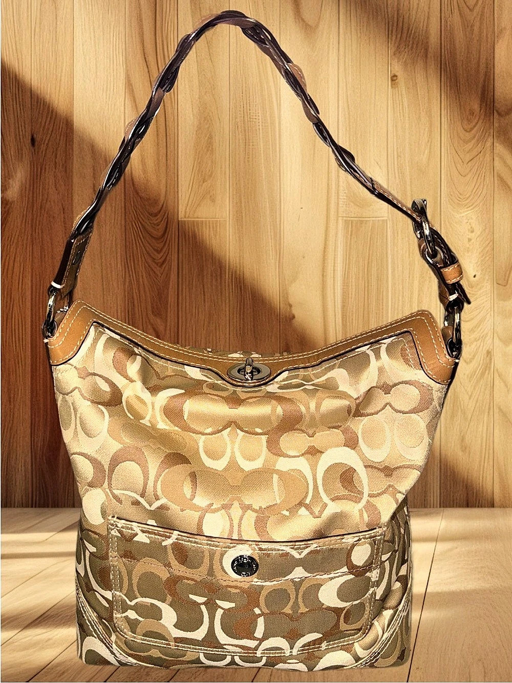 Coach Chelsea 10991 Optic Signature Braided Hobo Y2K Shoulder Bag